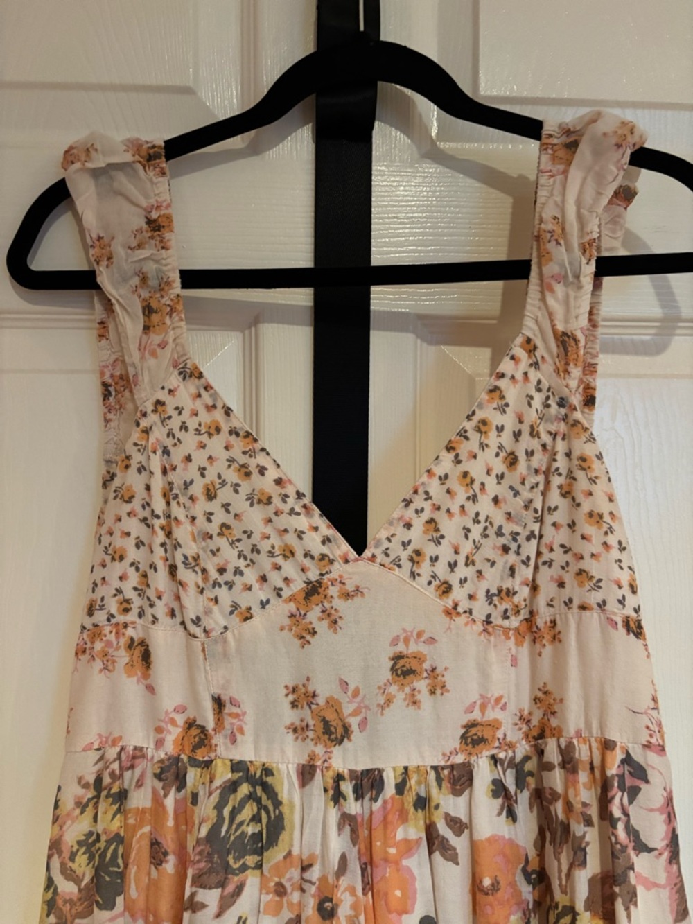 Free People Cream Maxi Dress with Orange, Brown and Yellow Floral Print - Picture 3 of 16
